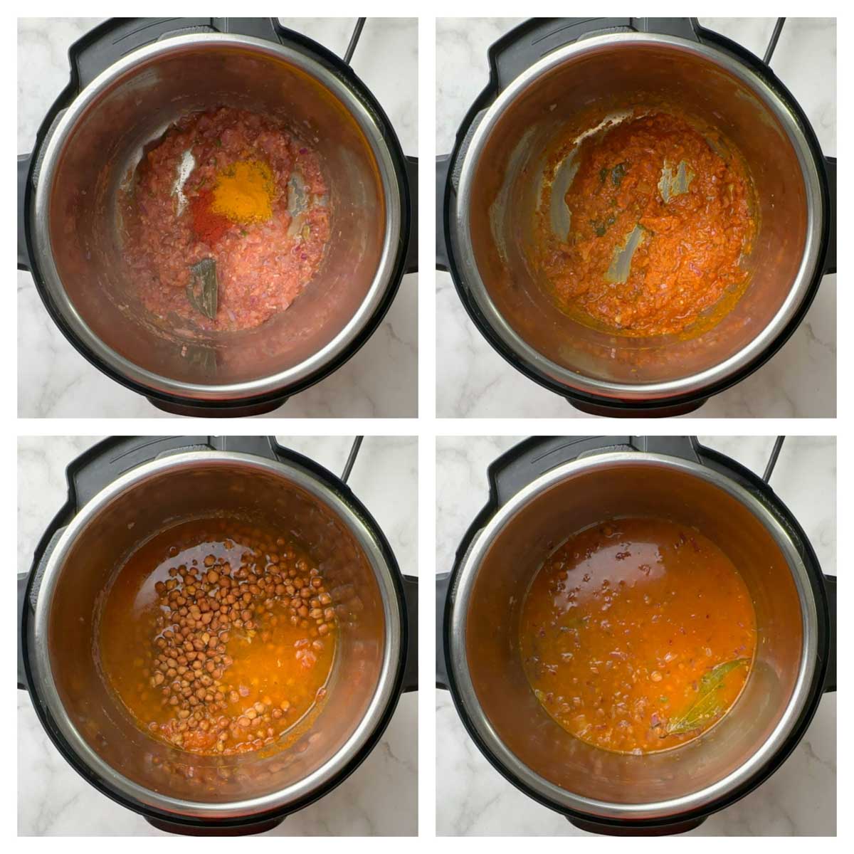 step to add soaked black chana and pressure cook collage