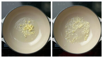 step to saute garlic collage