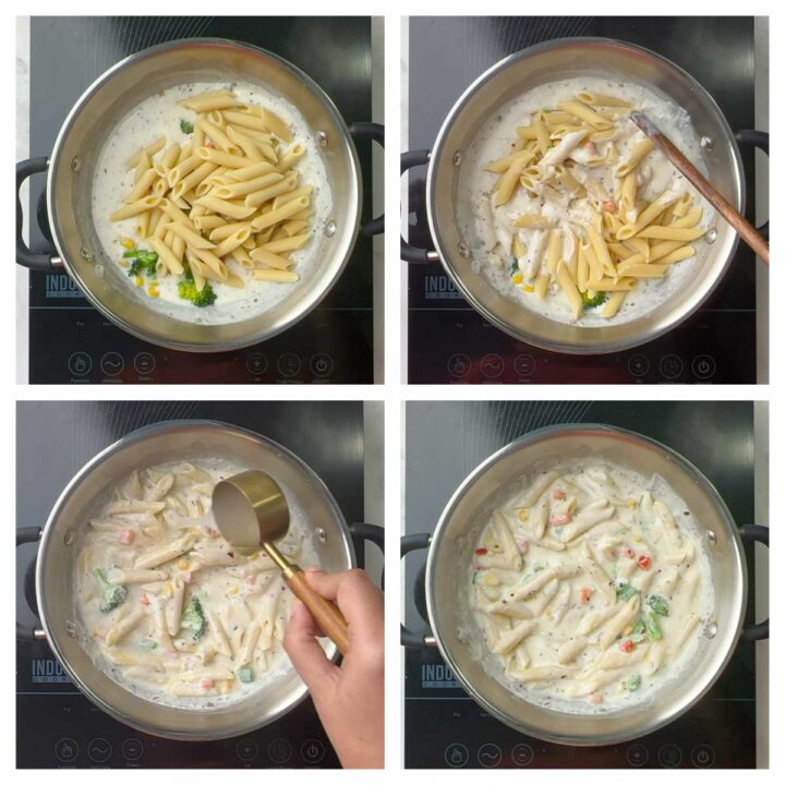 White Sauce Pasta (Bechamel Sauce Pasta) - Indian Veggie Delight