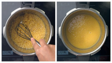 step to mash the dal collage