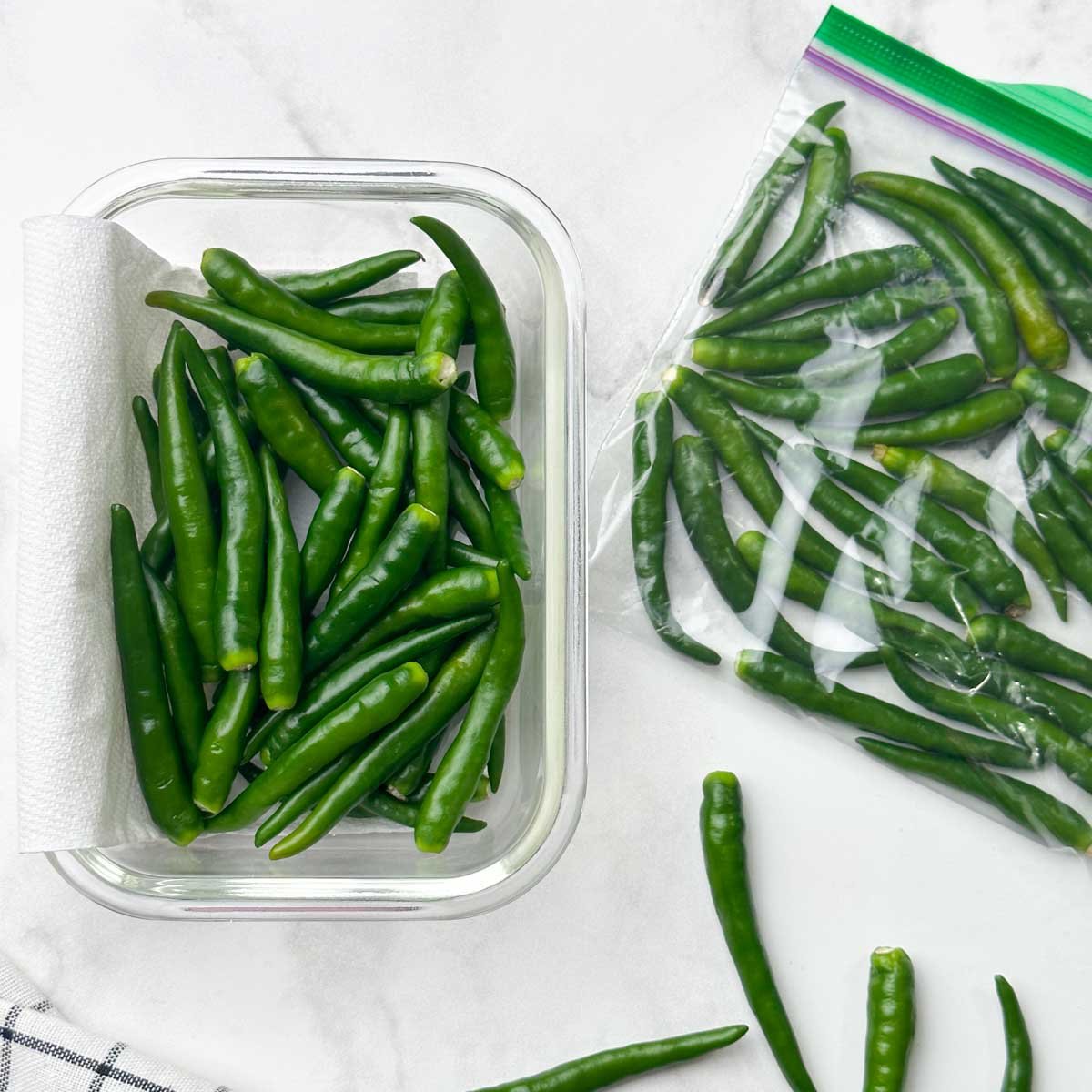 Green store chilli pepper