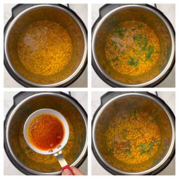 step to add lemon juice and tadka collage