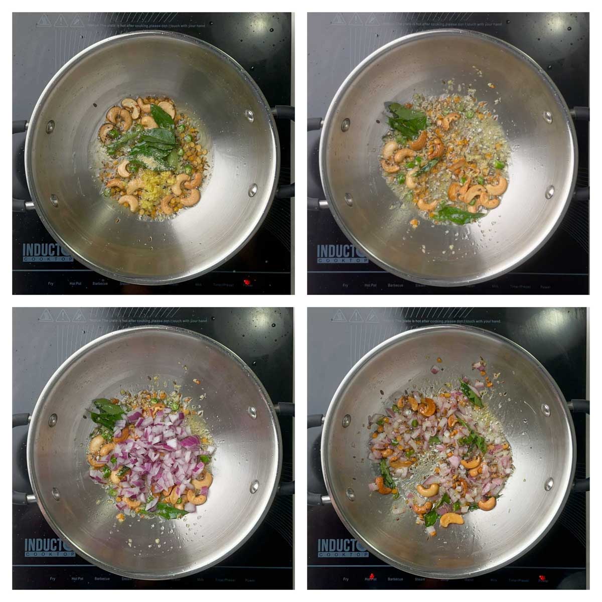 step to cook onions collage