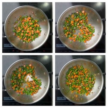 step to cook mixed veggies for semiya upma collage