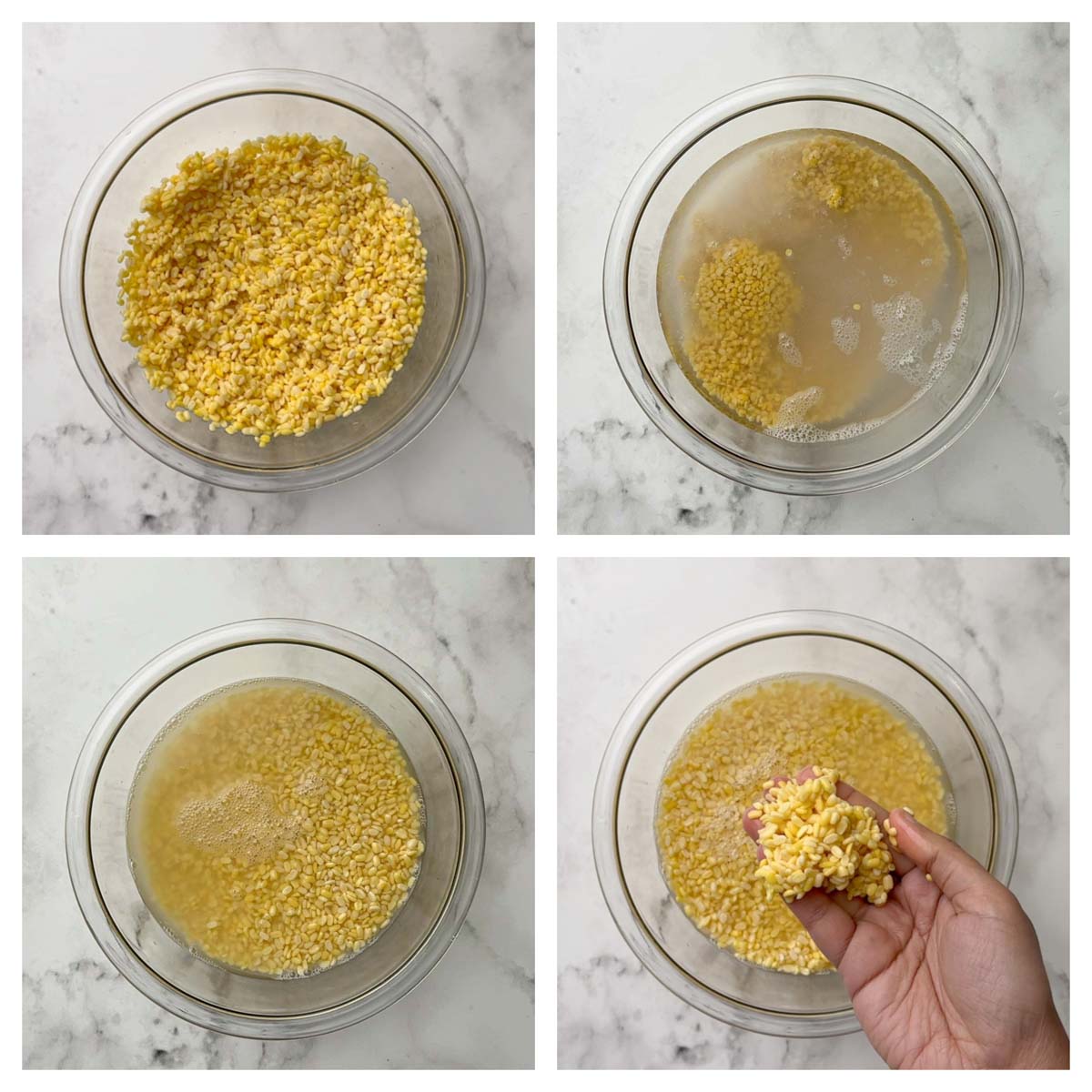 step to soak moong dal in water collage
