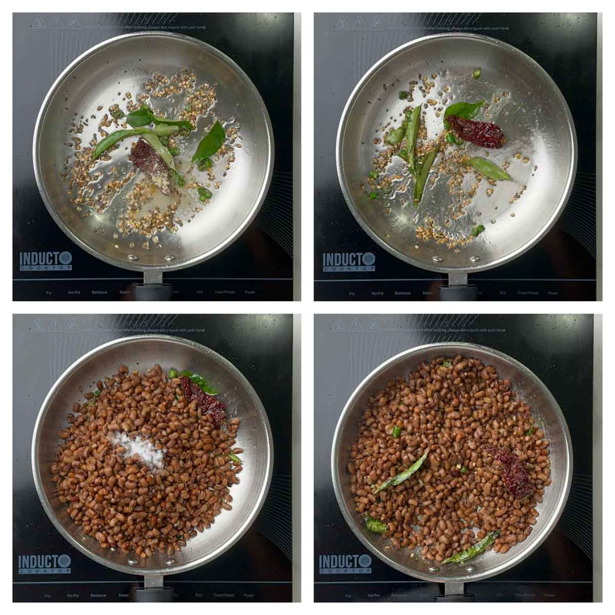 step to add cooked beans and cook collage