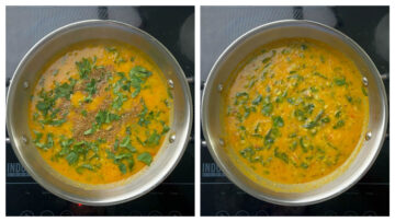 step to add garam masala and lemon juice collage