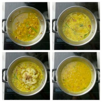 step to add boiled potato and cook collage