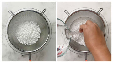 step to rinse the sabudana collage