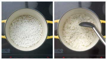 step to saute the soaked sabudana collage