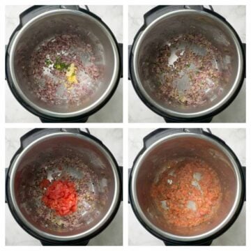 step to cook tomatoes with spices collage