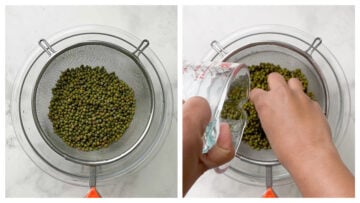 step to rinse the legumes collage