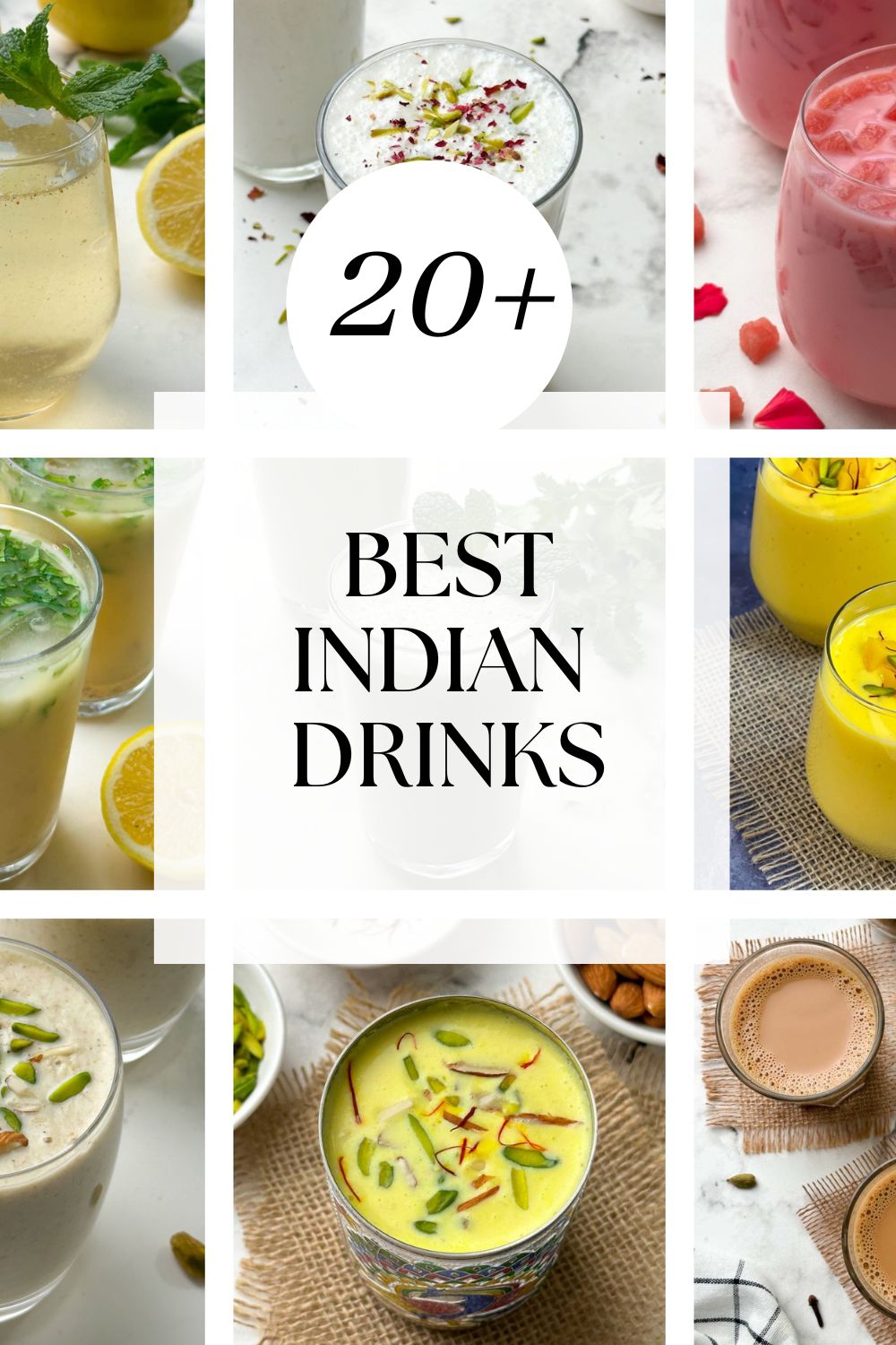 collage of indian drink recipes