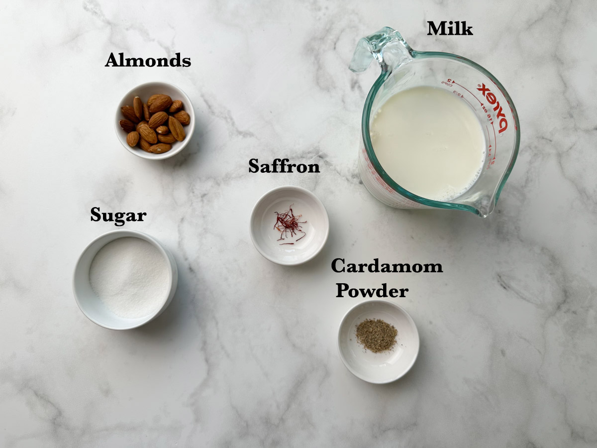 badam milk Recipe Ingredients