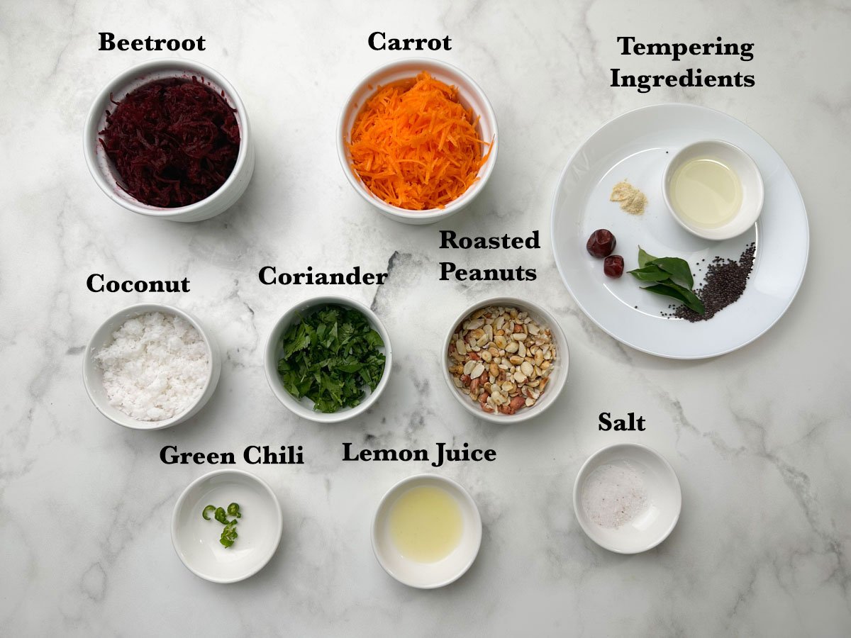 Ingredients for Carrot Beet Salad Recipe