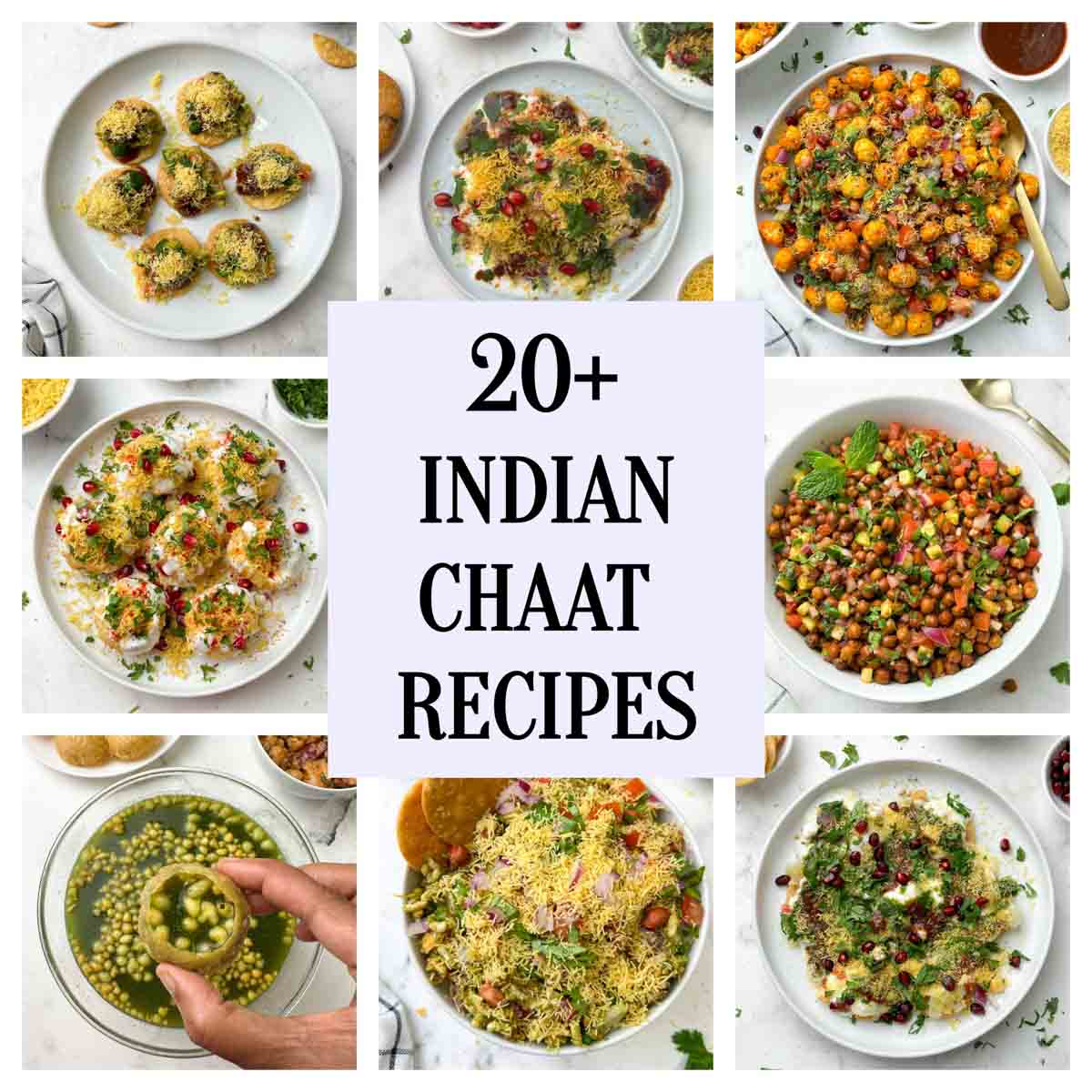 indian chaat recipes collage