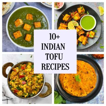 indian vegetarian tofu recipes collage