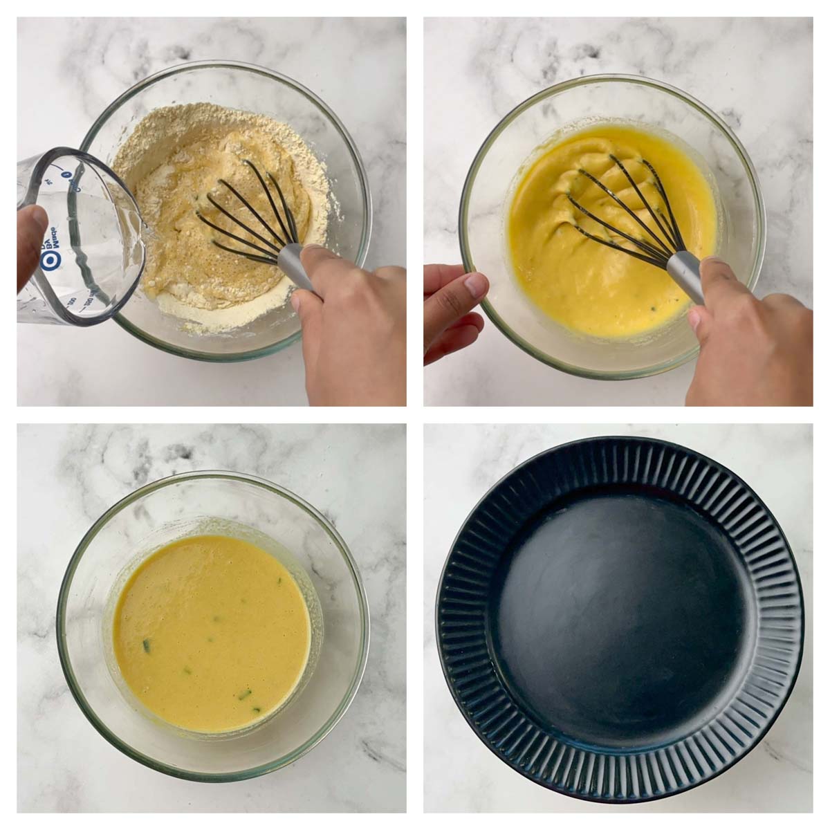 step to prepare the batter collage