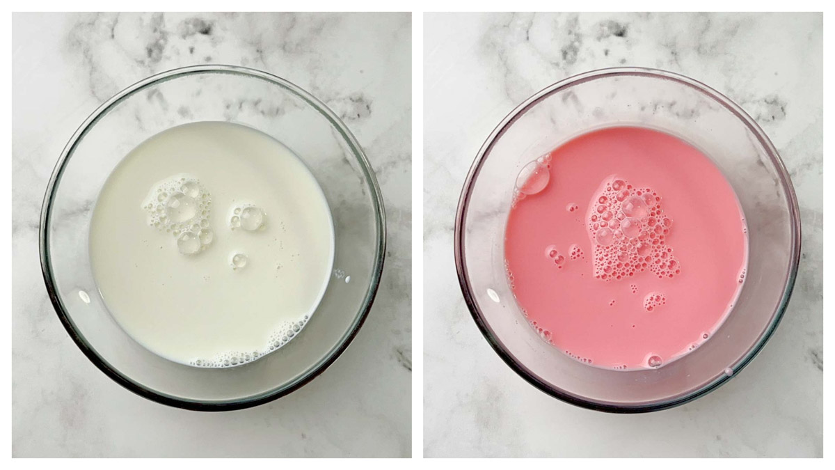 step to prepare the rose milk collage