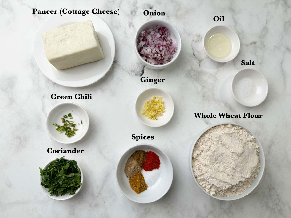 paneer paratha recipe ingredients