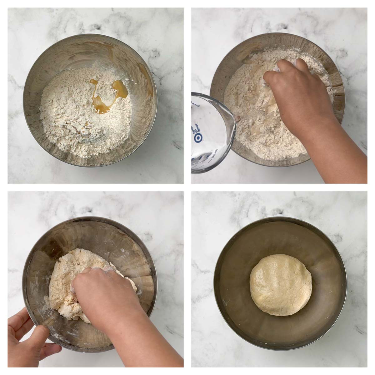 step to prepare the paratha dough collage