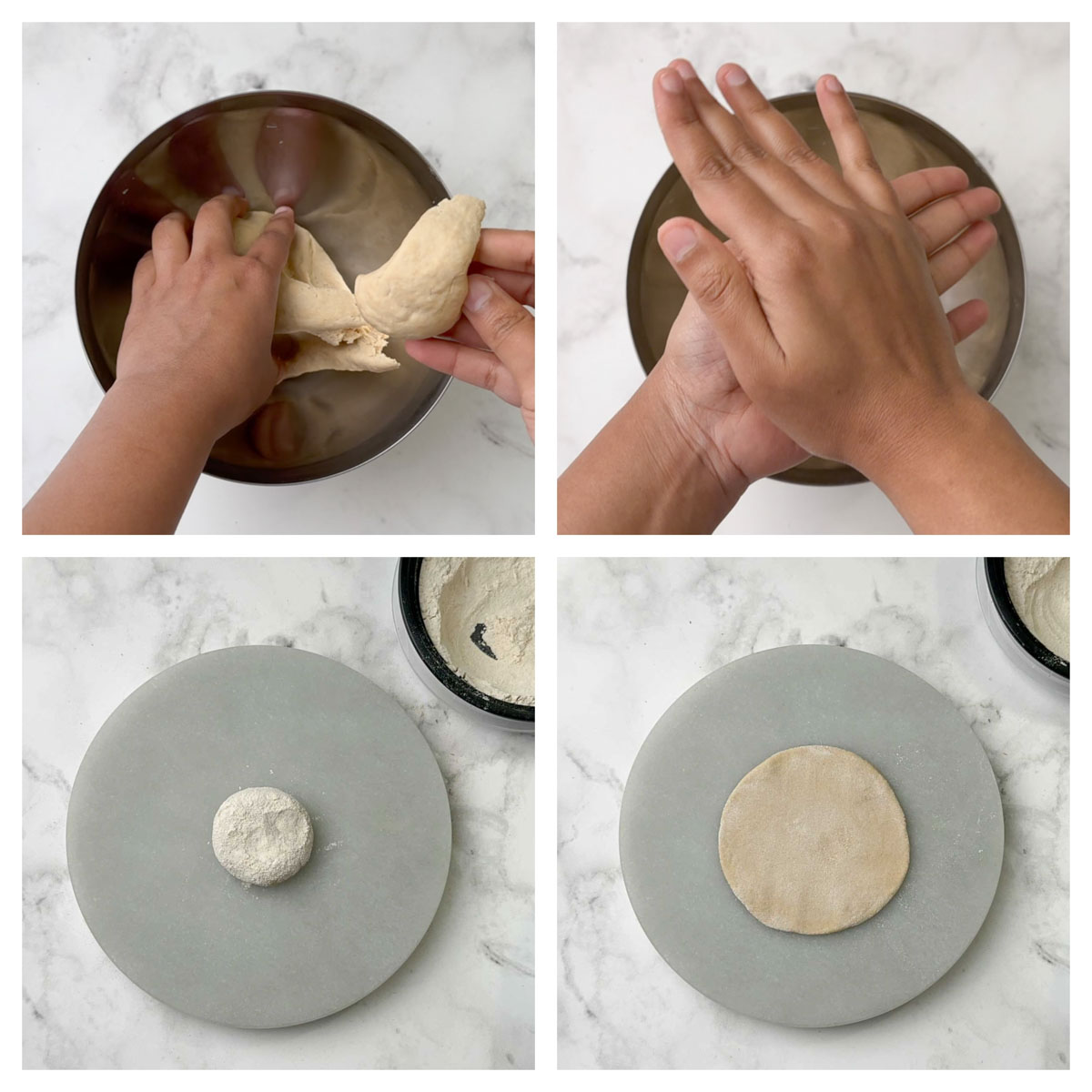 step to roll the dough collage
