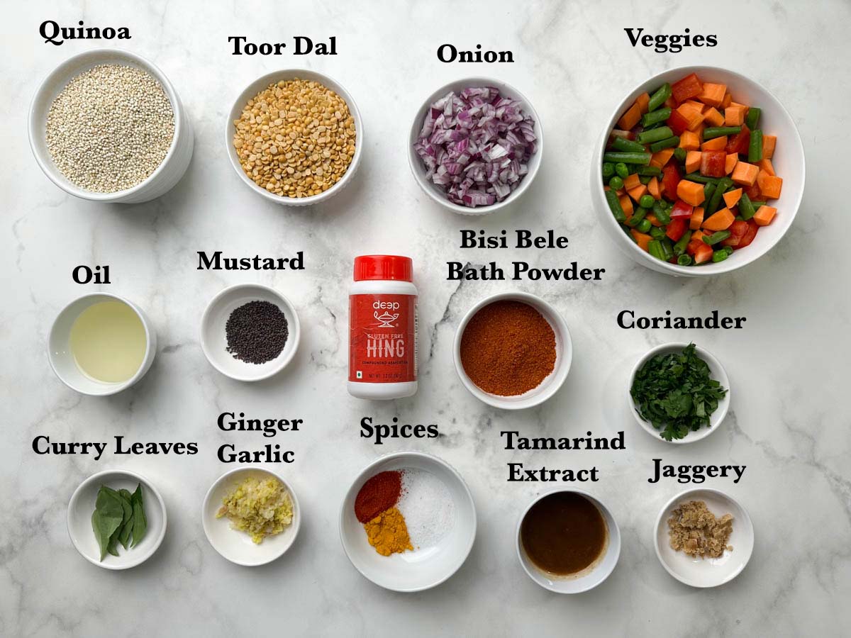 quinoa bisi bele bath recipe ingredients