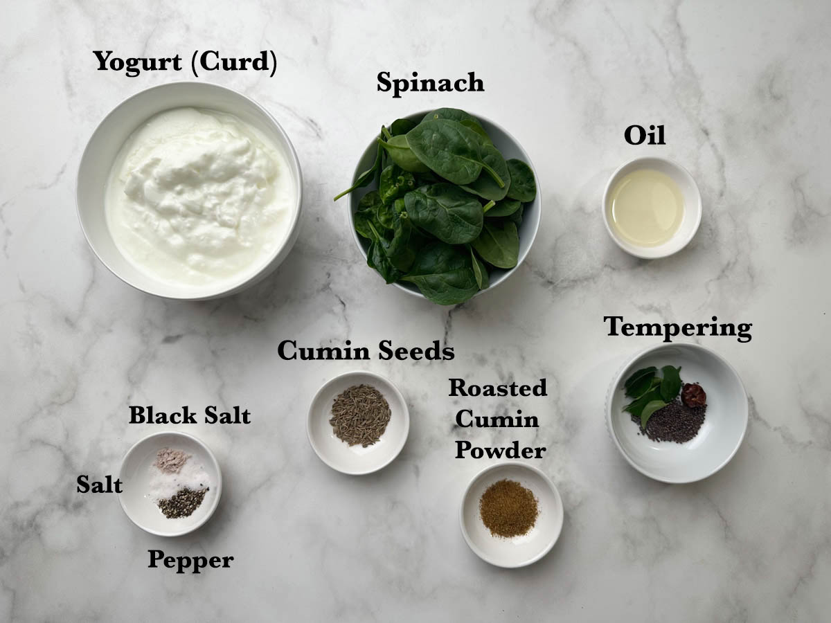 spinach raita ingredients