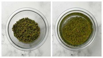 step to soak the mung beans in water collage