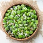 edamame bean sundal served in a bowl