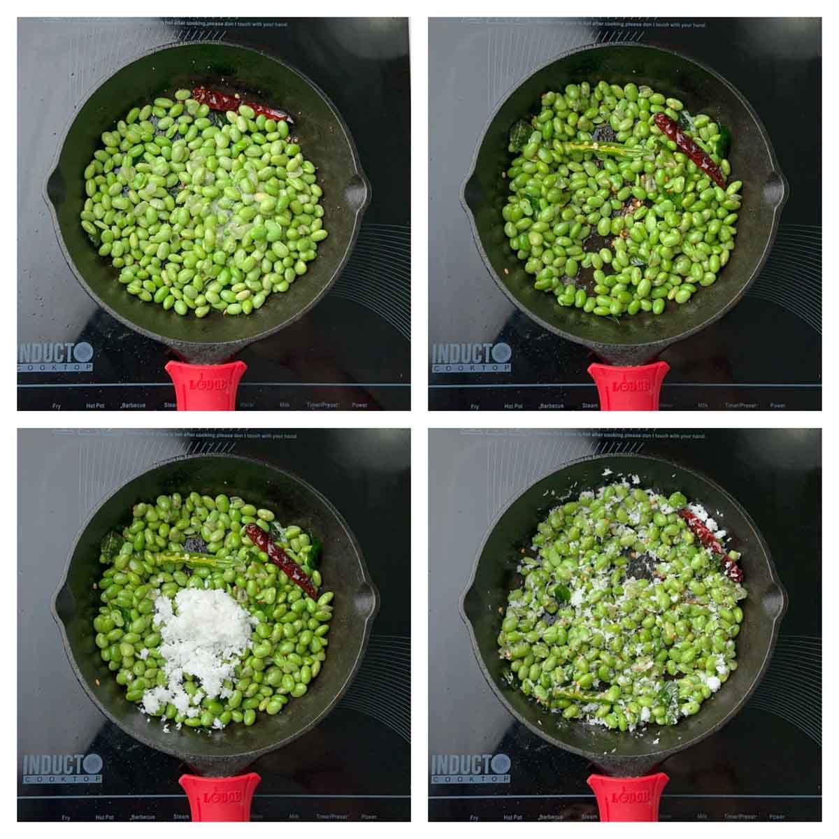step to saute beans and add coconut collage