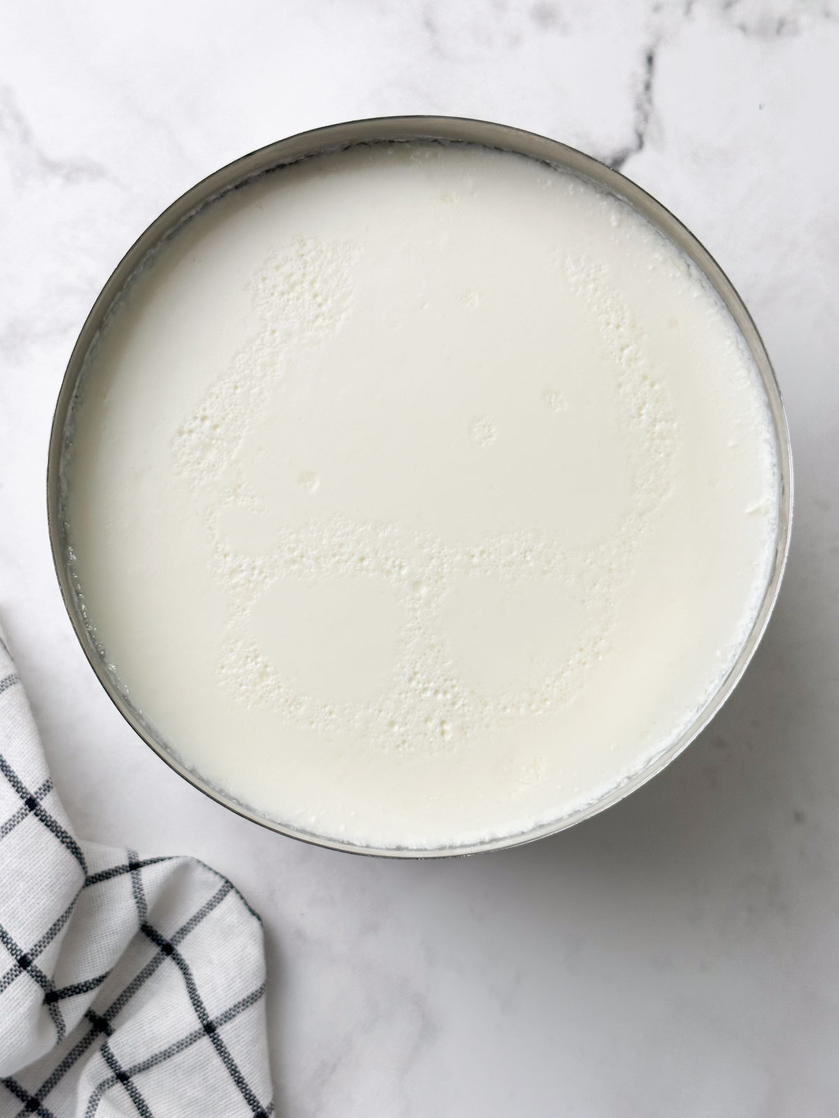 a steel container of homemade curd