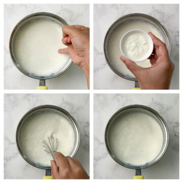 step to add the starter curd collage
