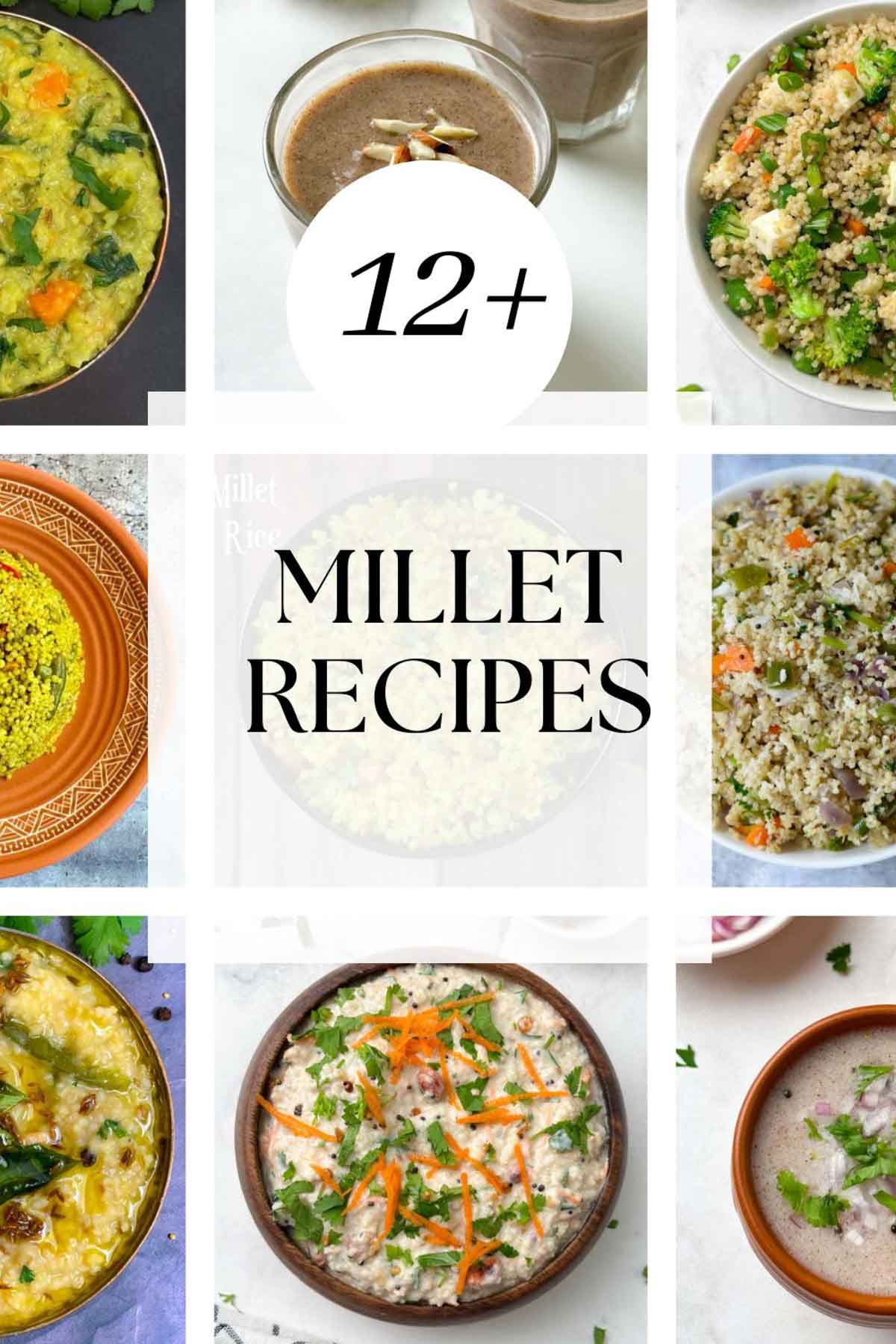 pinterest millet recipe collage