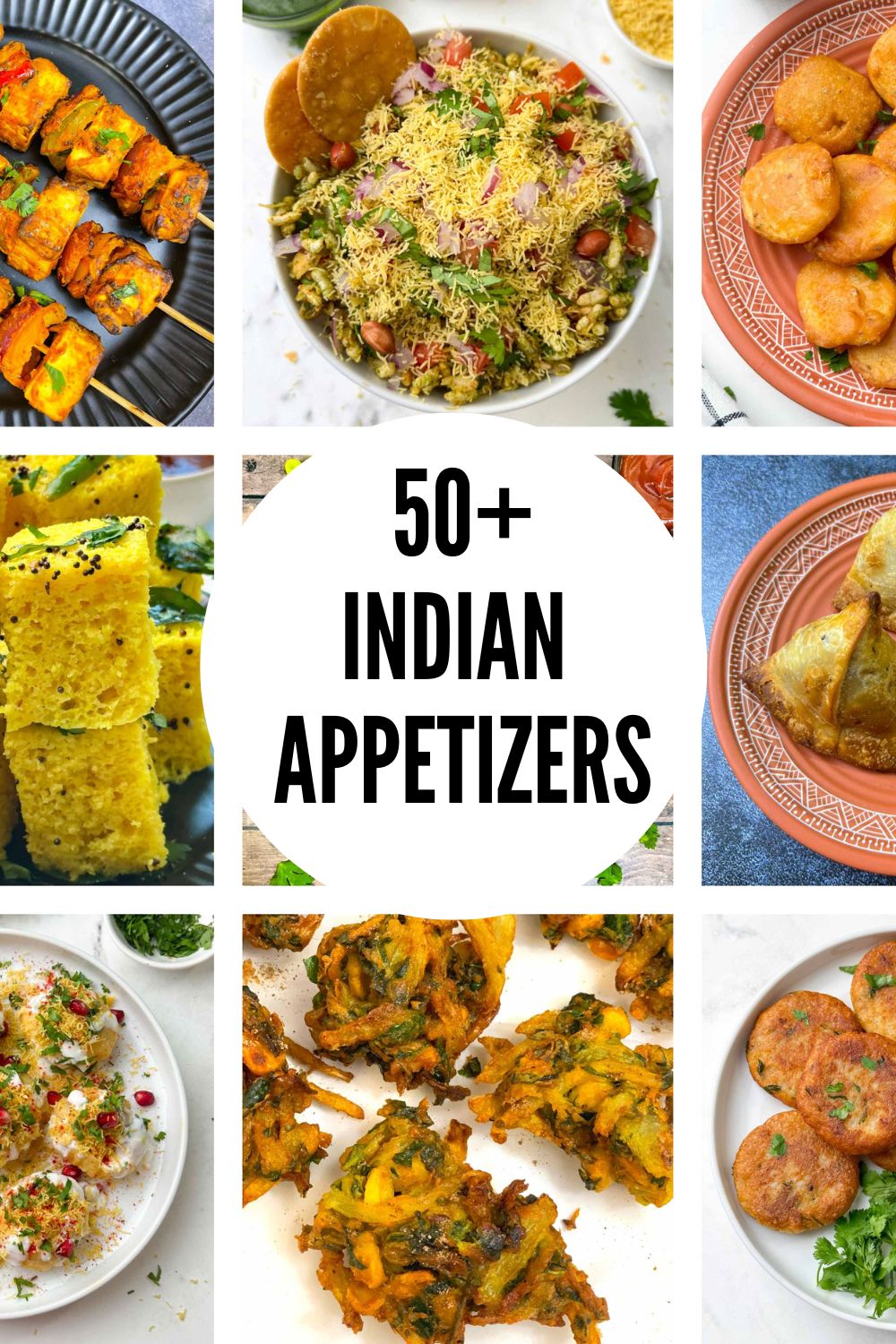 50+ easy vegetarian indian appetizers collage