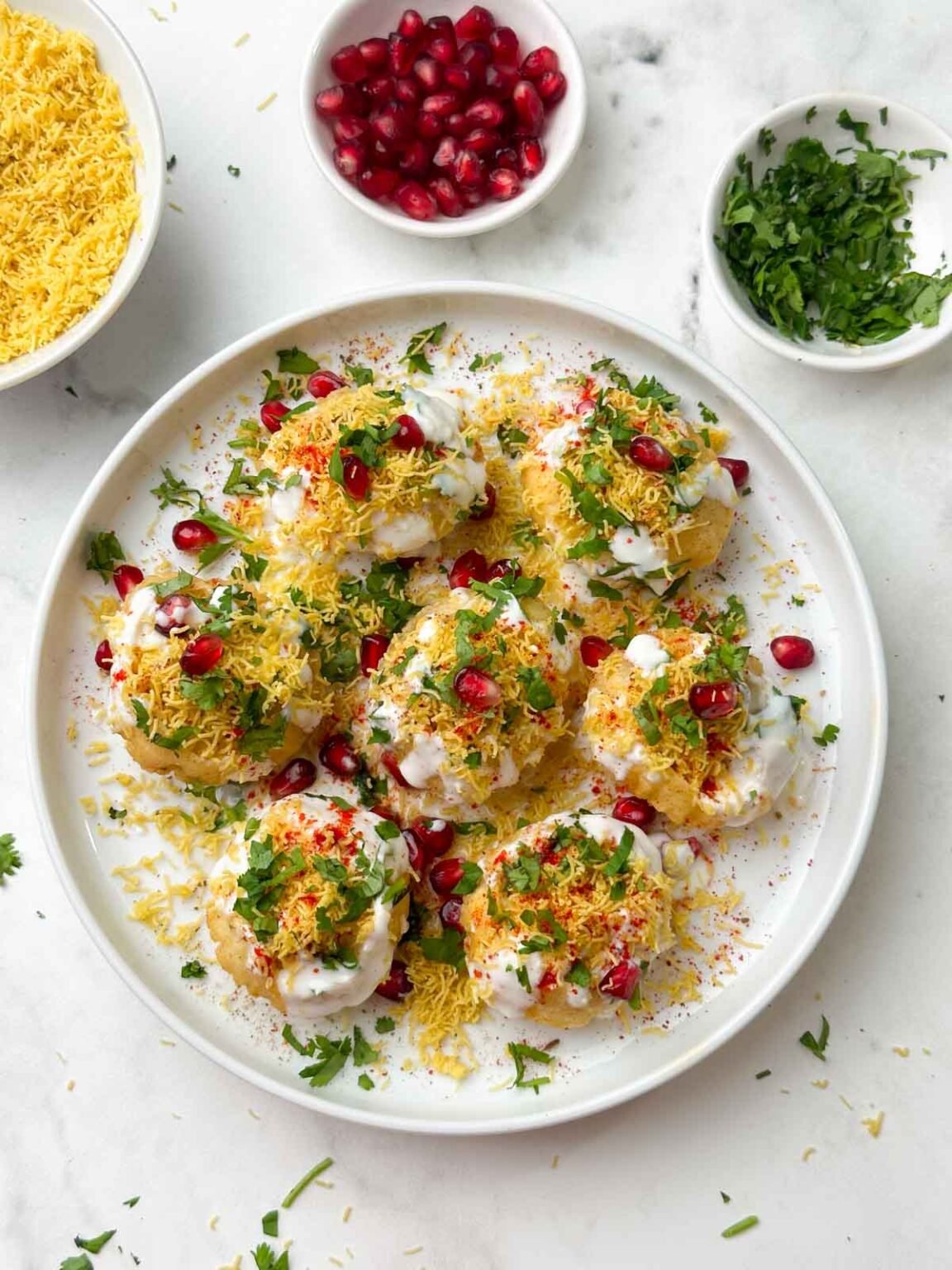 Dahi Puri | Dahi Sev Batata Puri - Indian Veggie Delight