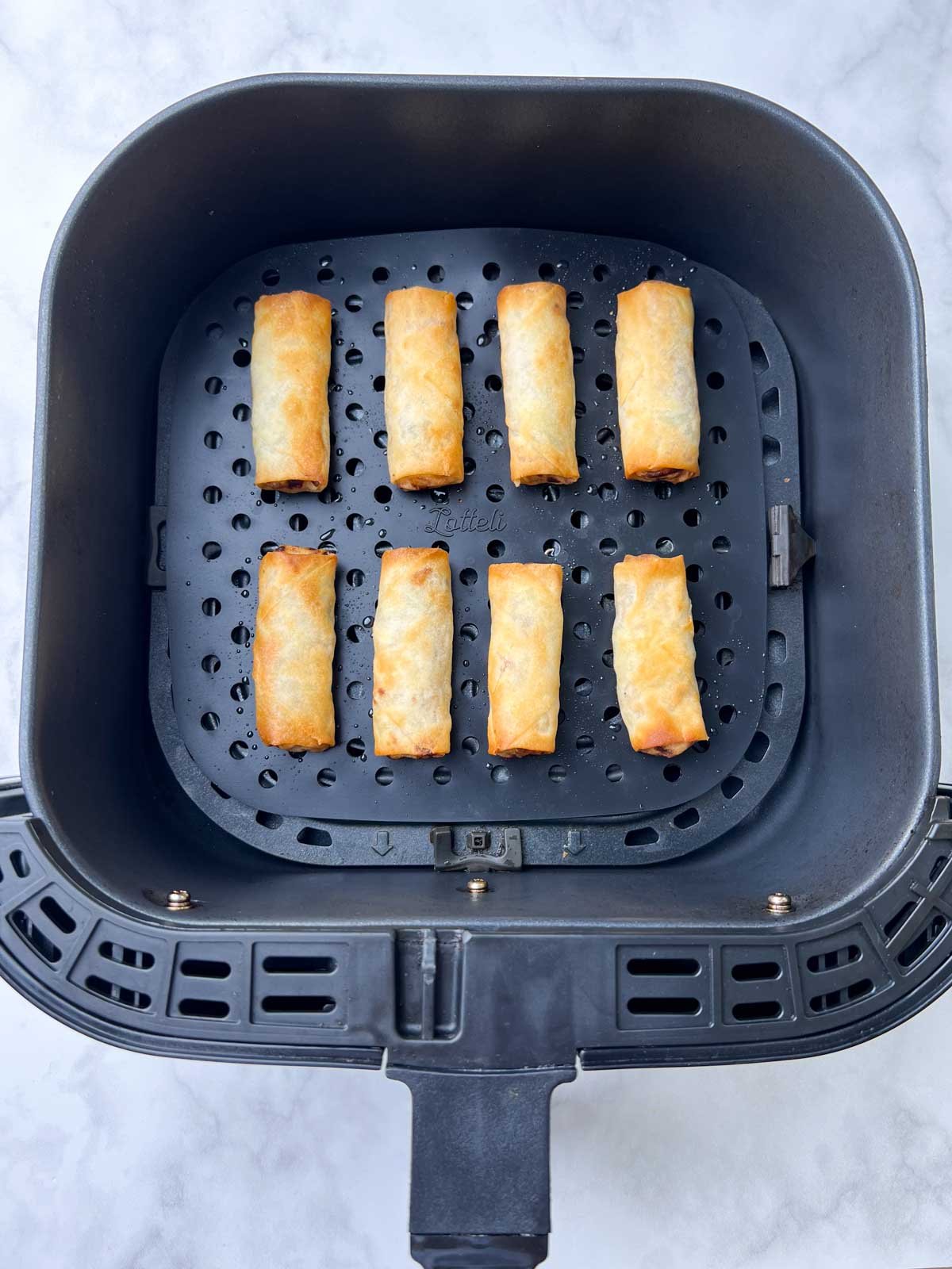 air fried spring rolls in the basket