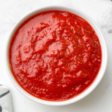 red chili garlic chutney served in a bowl