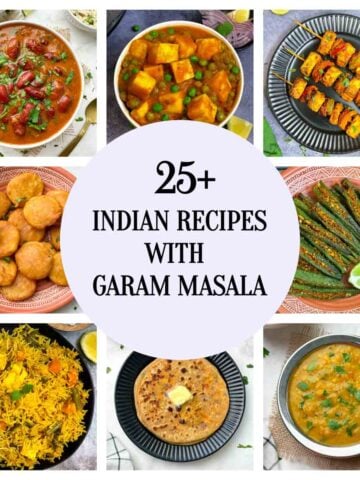 collage for indian recipes with garam masala