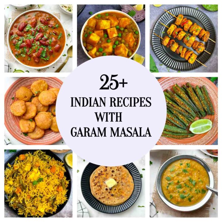 collage for indian recipes with garam masala