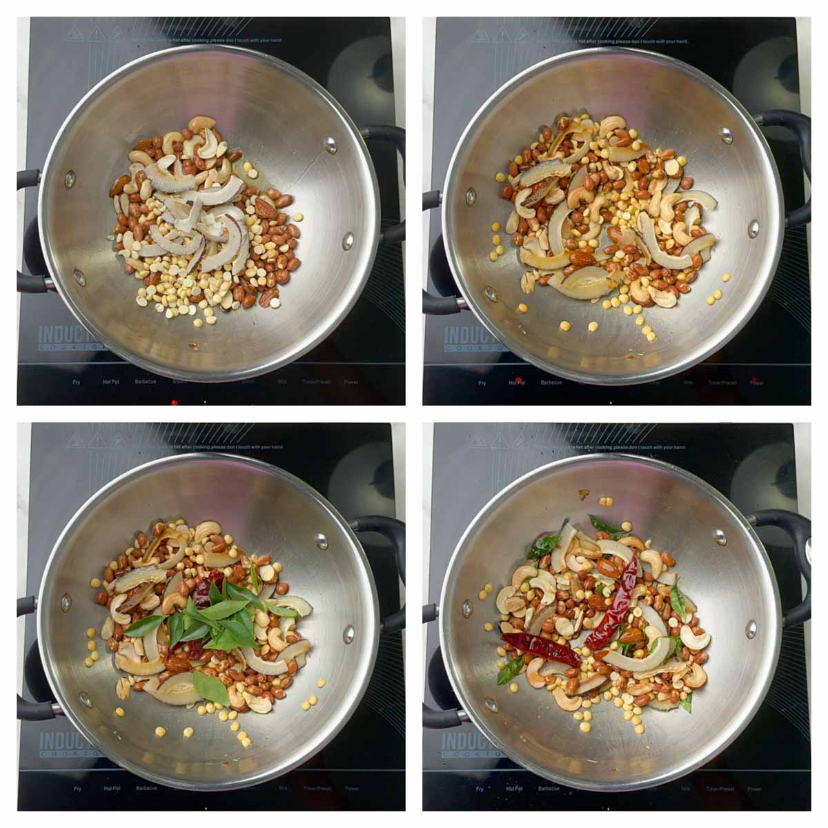 step to saute curry and coconut collage