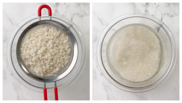 step to soak the rice in water overnight collage