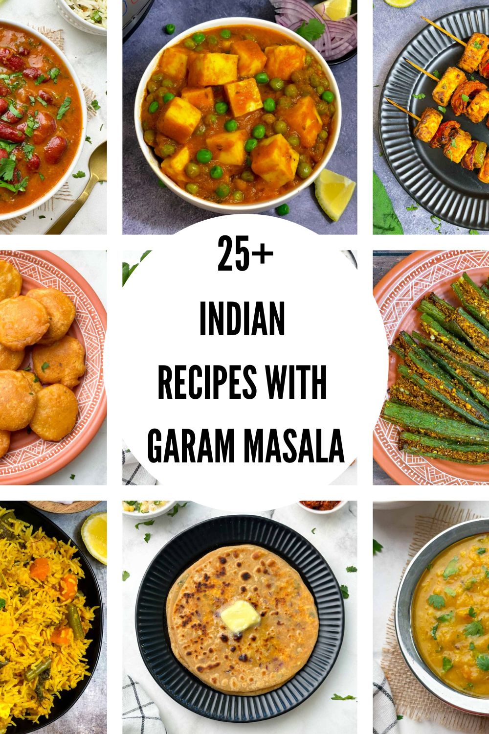 pinterest collage for indian recipes with garam masala