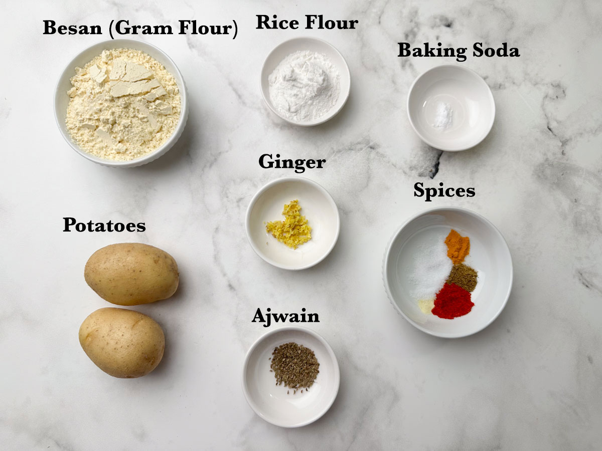 Ingredients for aloo pakora recipe