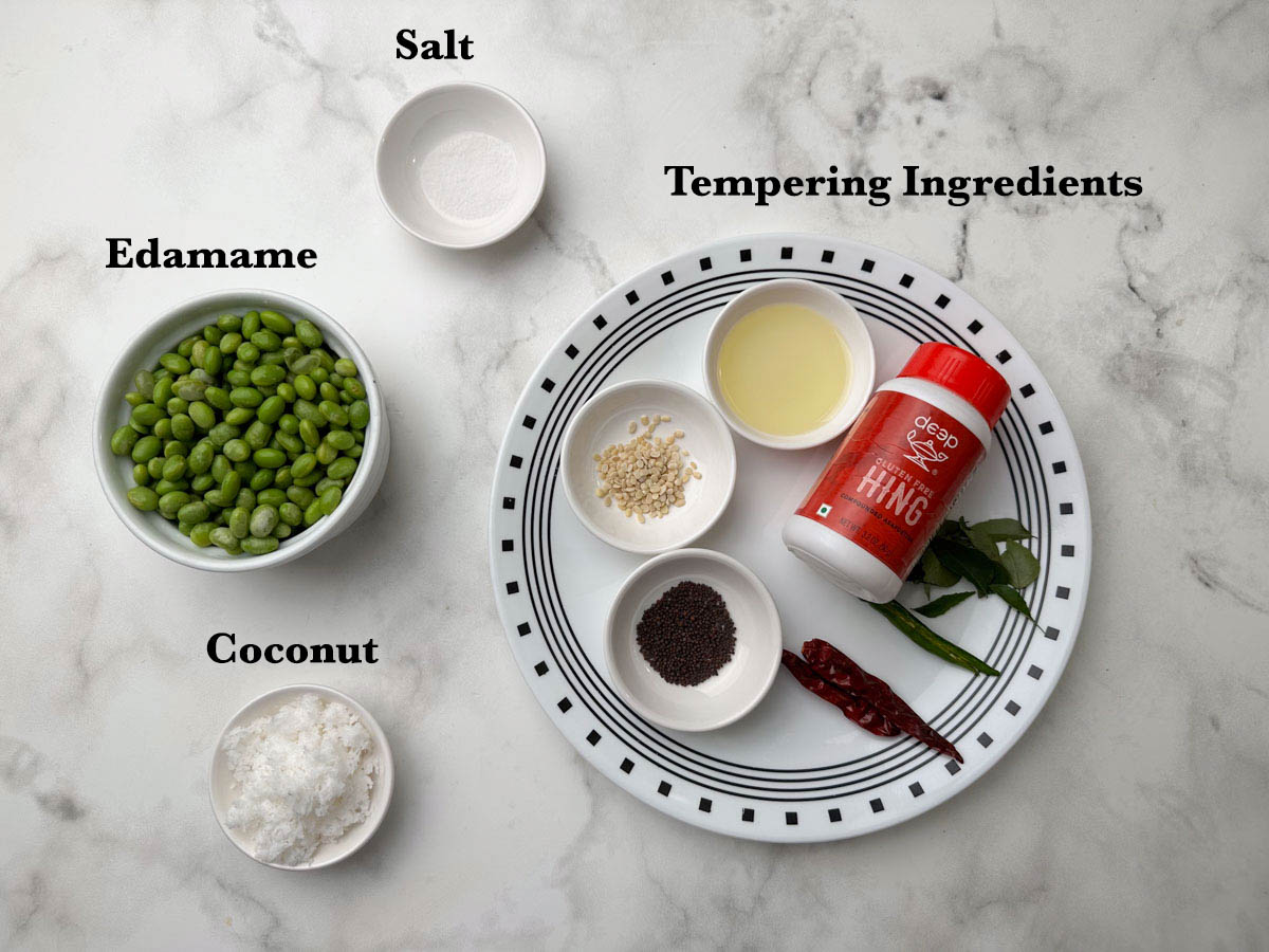 Ingredients for Edamame Sundal Recipe