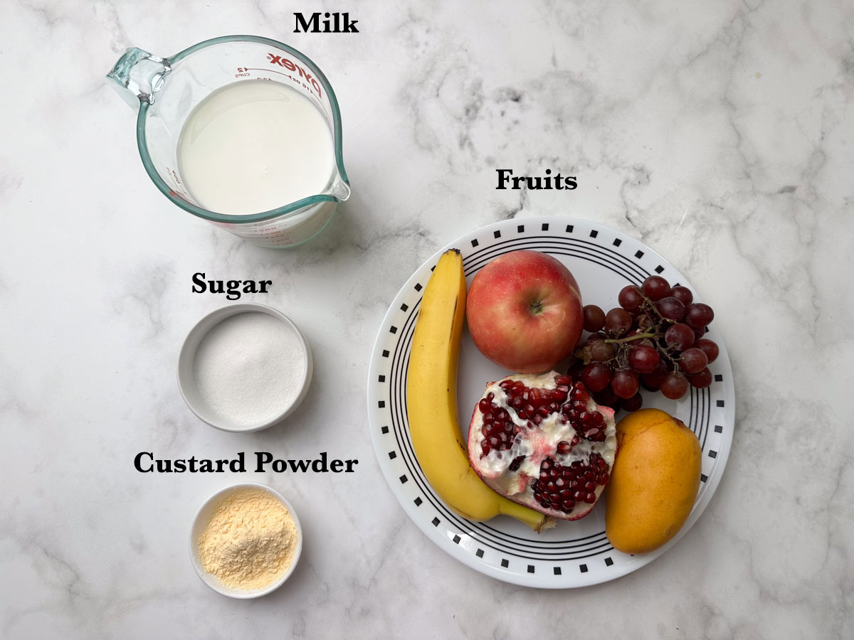 Fruit Custard Recipe Ingredients