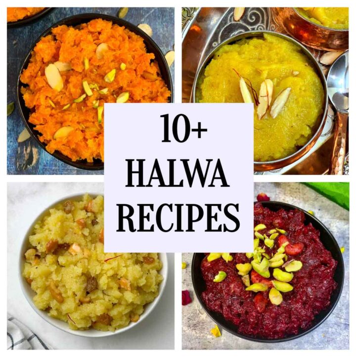indian halwa recipes collage
