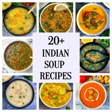 indian vegetarian soup recipes collage