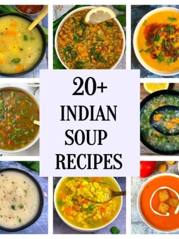 indian vegetarian soup recipes collage