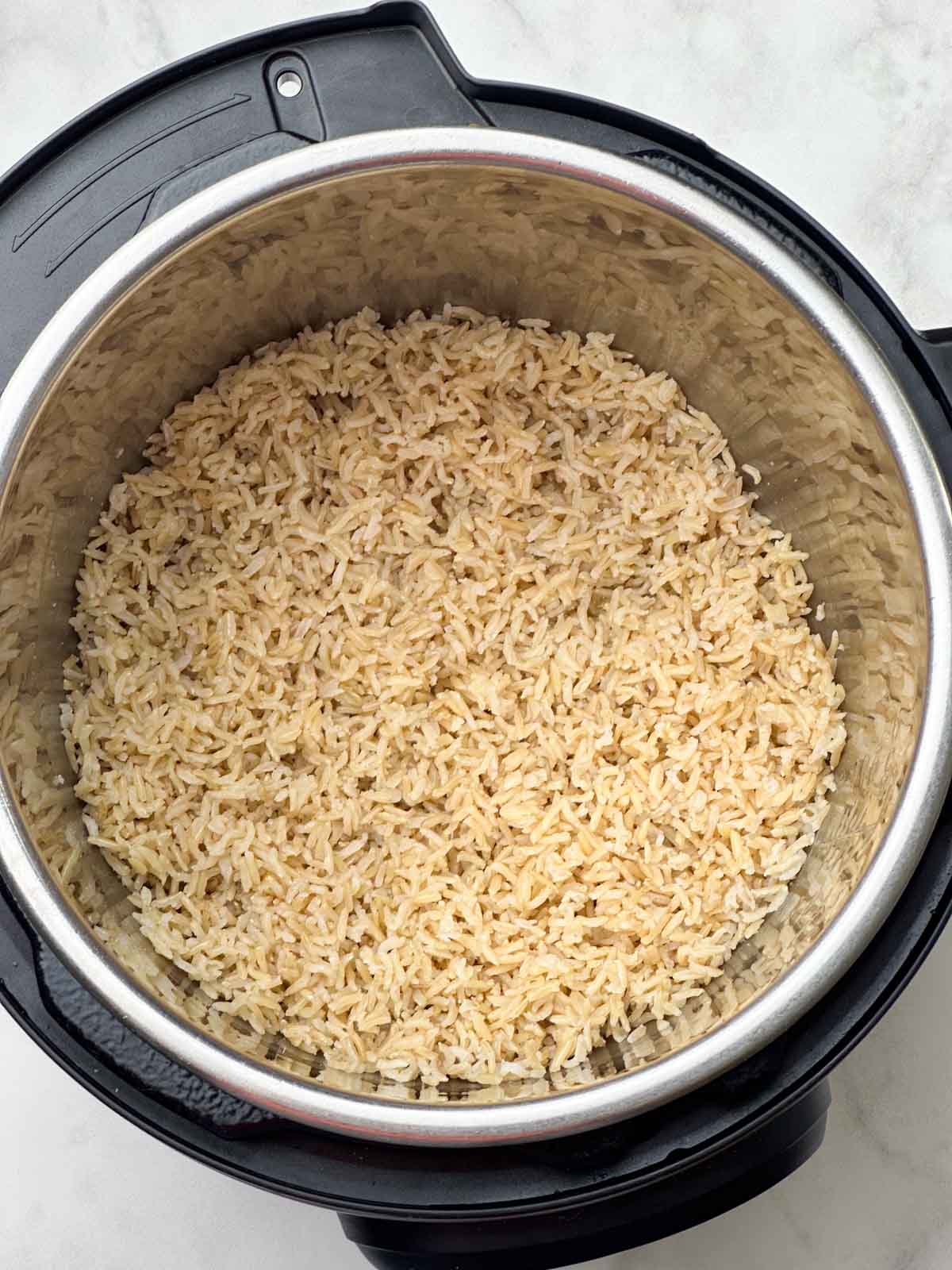 perfectly cooked basmati brown rice in the instant pot